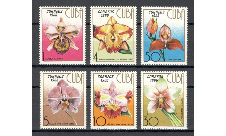 CUBA 1986 - FLORA, ORHIDEE - SERIE DE 6 TIMBRE - NESTAMPILATA - MNH / flora204